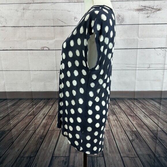 Michael Kors Tee Shirt Womens Medium Blue White Rayon Cap Sleeve Stretch Basic - Picture 3 of 9